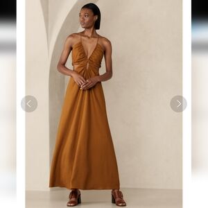 Banana Republic Tan Halter Maxi Dress